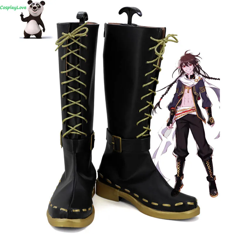 CosplayLove DNF Dungeon & Fighter Swift Master Black Cosplay Shoes Long Boots Leather Hand Custom Made