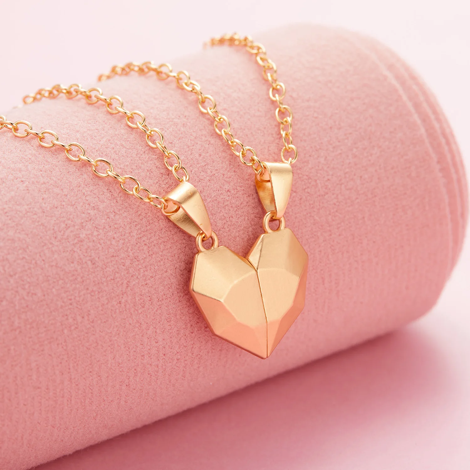 2Pcs Magnetische Herz Paar Halskette Für Frauen Valentinstag Pullover Kette Für Beste Freundin Liebhaber Hochzeit Party Geschenk schmuck – Detail 8