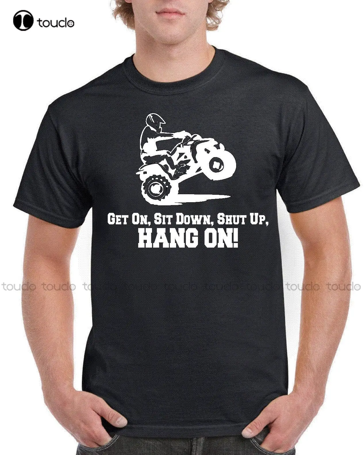 New 100% Cotton T-Shirts Men Men T-Shirt Men Clothing Atv 4 Wheeler Tee Get On, Sit Down, Shut Up, Hang On T Shirt Maker Xs-5Xl