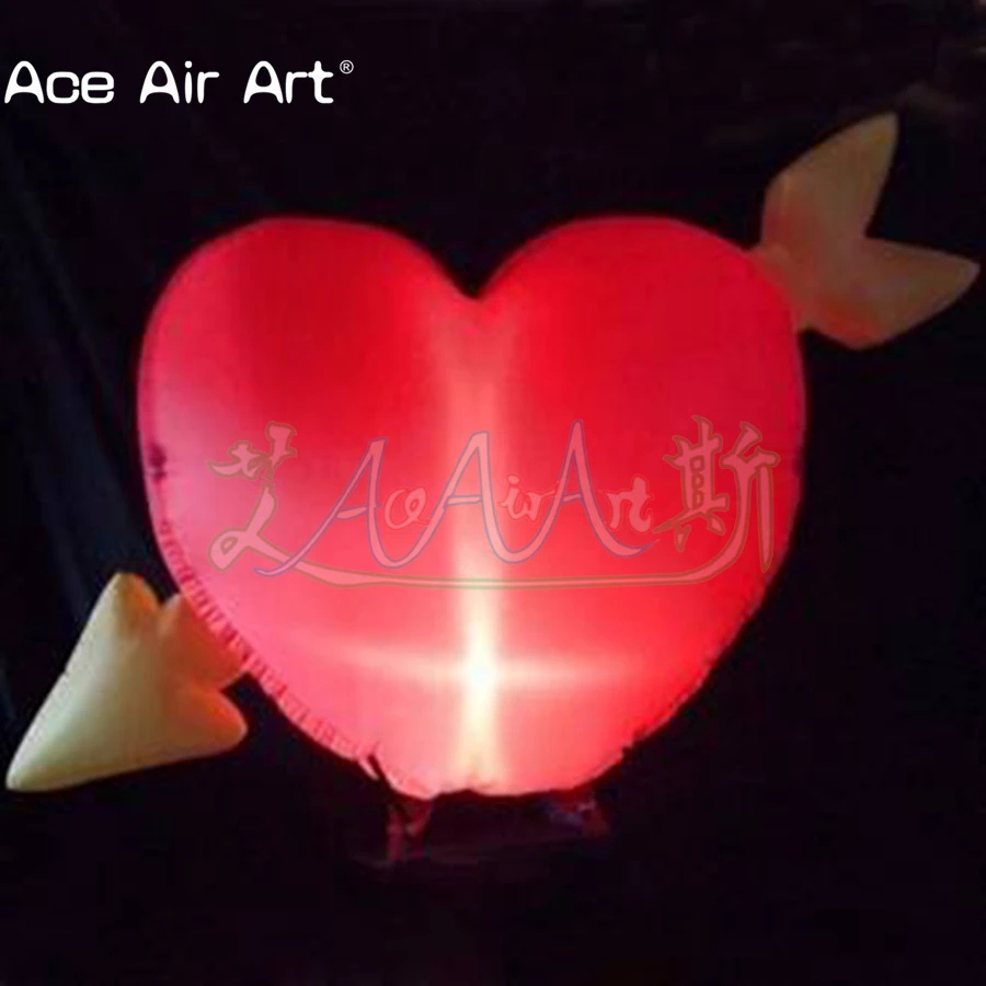 

Fancy Hanging Inflatable Red Heart With Cupid's Arrow For Valentine's Day/Party Decoration Made In China