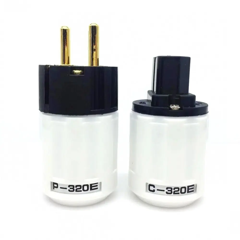 Oyaide HIFI P-320/C-320 Copper EU/US Schuko AC Power Plug Ver IEC Connector MATIHUR Pair