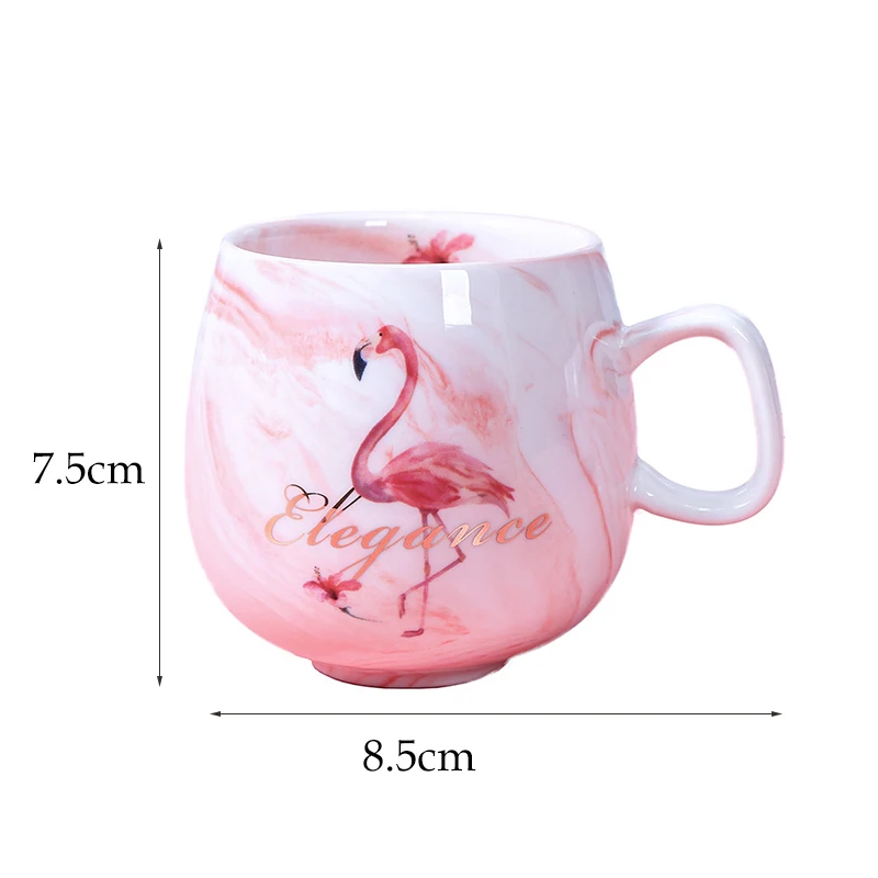 Creative Ins Marble Ceramic Mug Flamingo Coffee Cup Travel Cups Wedding Gift