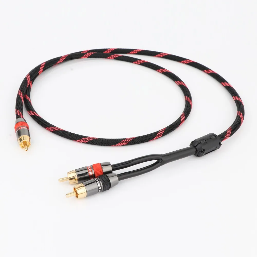 HIFI RCA Stecker Splitter Stereo Audio Kabel RCA 2 Stecker auf 4 Stecker Dual Lautsprecher Y Adapter Stecker Verlängerungskabel 1 Eingang 2 Ausgang – Detail 2