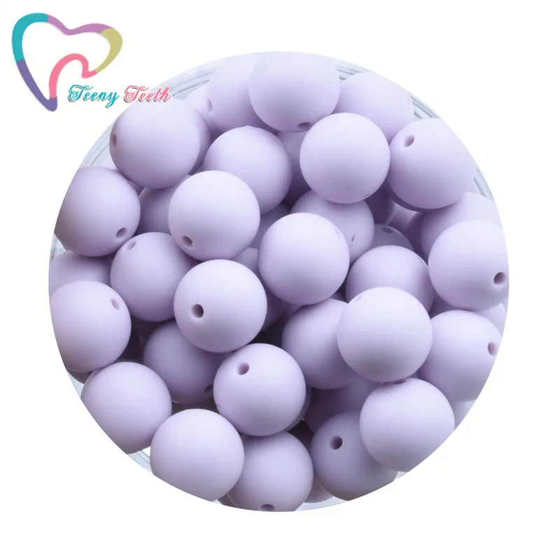 Teeny Teeth 20 PCS Silicone Beads 12 MM Round BPA Free DIY Bead For Tooth Silicone Teether Necklace Jewelry Making Baby Teething