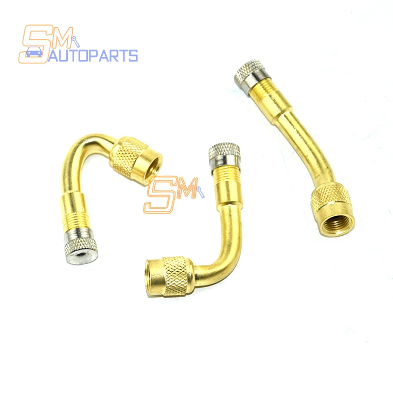 1PCS New 45/90/135 Degree Angle Brass Air Tyre Valve Stem with Extension Adapter for Car Truck Motorcycle Cycling Accessories