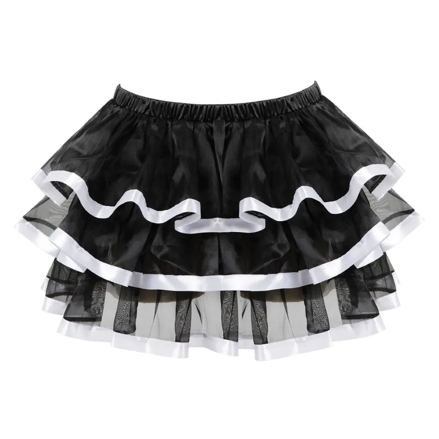 Women Sexy Mini Tutu Skirt Layered Mesh Striped Pleated Skirt Showgirl Fashion Party Dance Skirts Ruffled Plus Size S-6XL