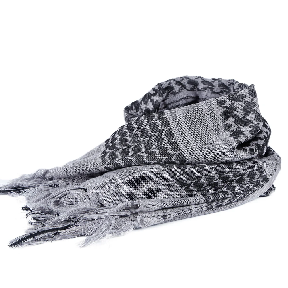 110*110 Arab Keffiyeh Shemagh Scarf Desert Arab Square Scarves with Tassel for Hunting Outdoor Military Hiking Army Men Women