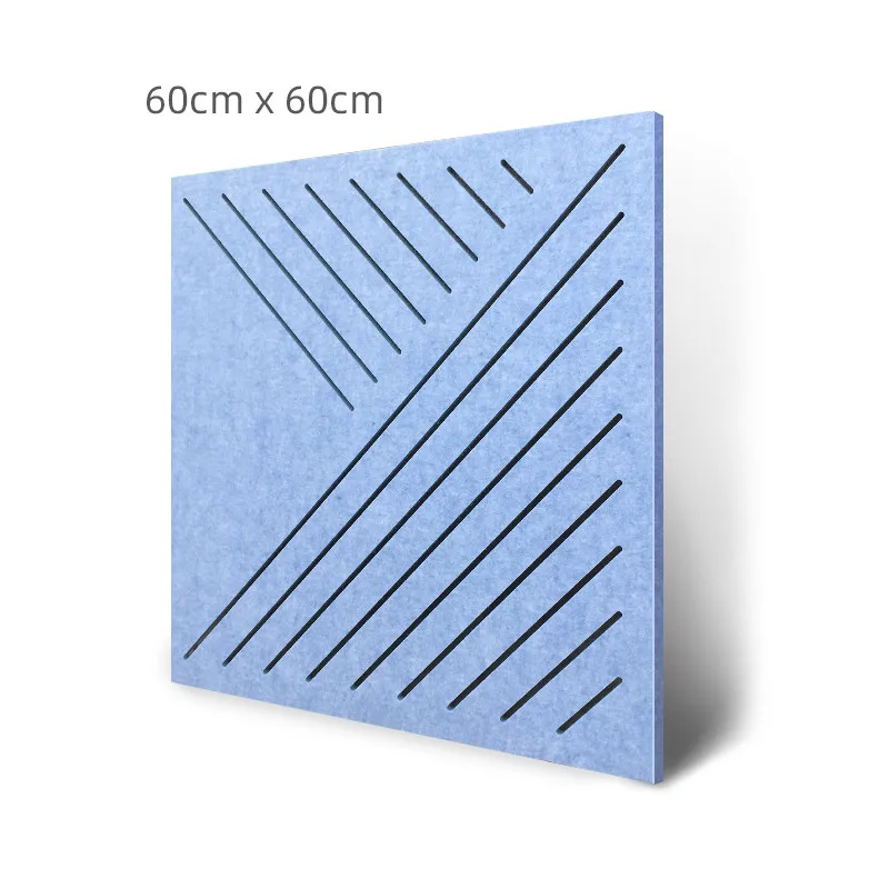 

Custom E0 Grade Polester Acoustic Ceiling Wall Panel Board Sound-absorbing Diffuser Theatre KTV Studio Panels 600x600mm 8pcs