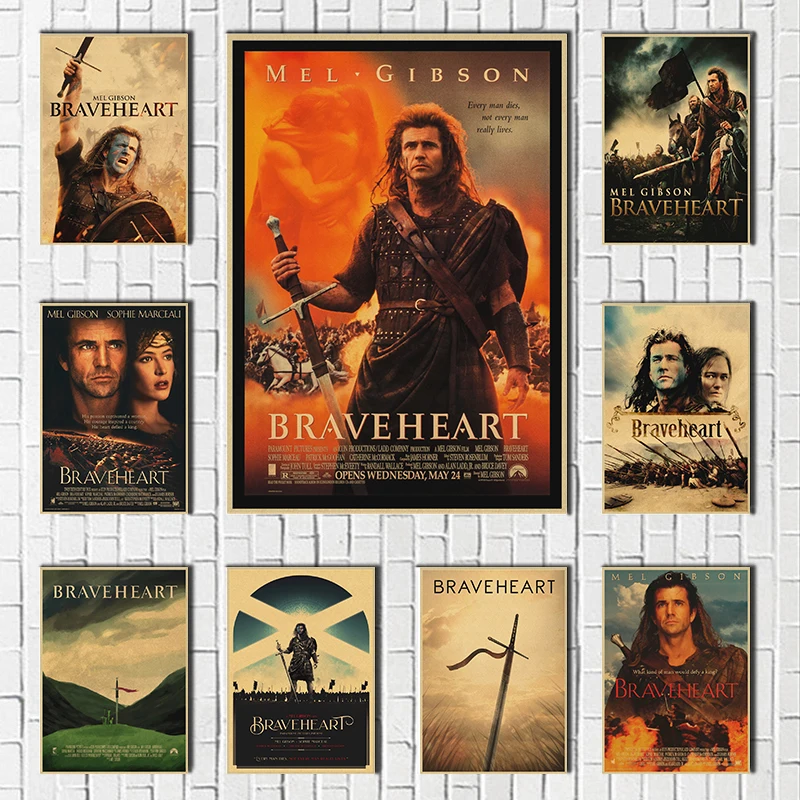 Braveheart Vintage Kraft Paper Classic Movie Poster  Wall Garage Decoration Art Retro Decor