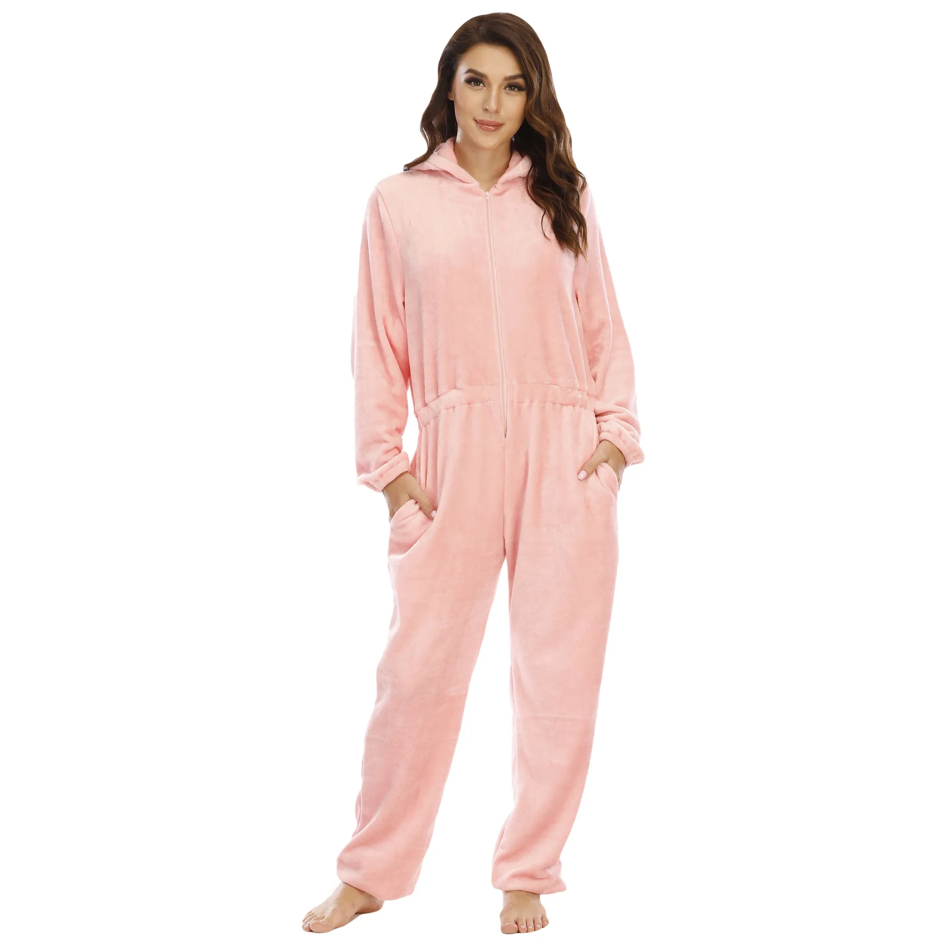 

Kigurumi Pajamas Onesies For Adult Flannel Onesie One-piece Jumpsuit Pink Sleepwear Pyjamas Costume