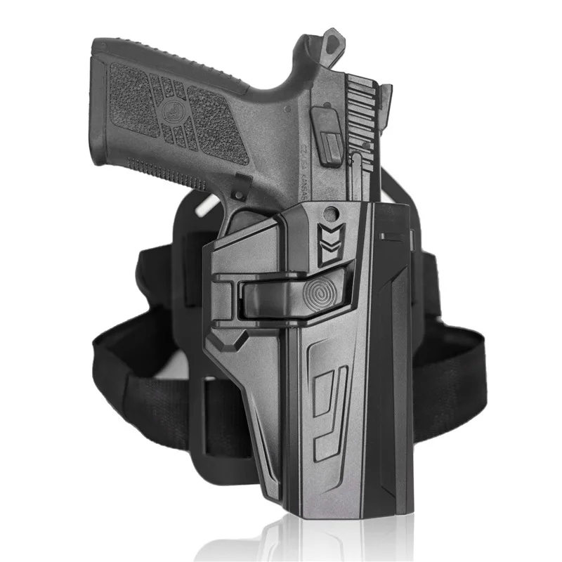 Tactical Drop Leg Thigh Holster For CZ P-07 P-09 OWB Pistol Belt Paddle Holster Auto-Lock Airsoft Gun Holder Molle Chest Holster