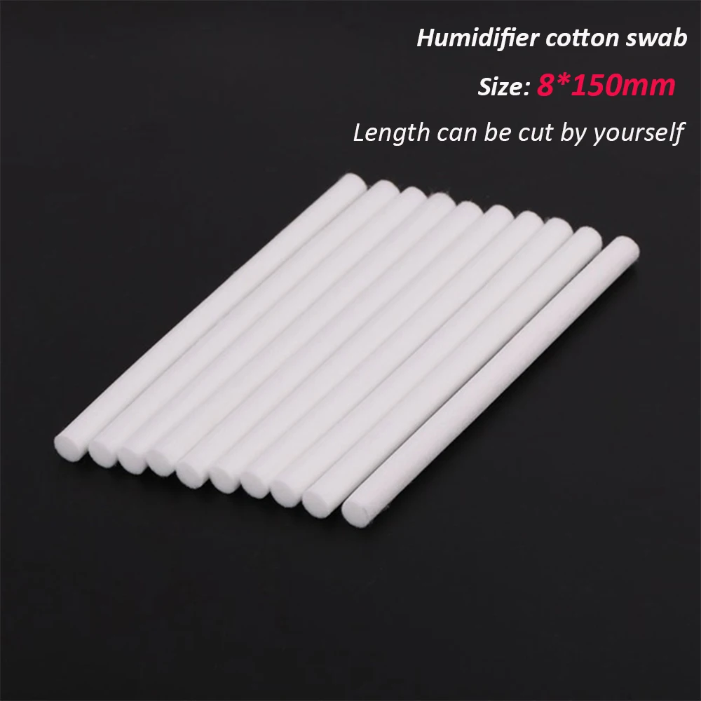 

10 Pieces 8*150mm Humidifiers Filters Cotton Swab for USB Air Ultrasonic Humidifier Aroma Diffuser Replace Parts Can Be Cut