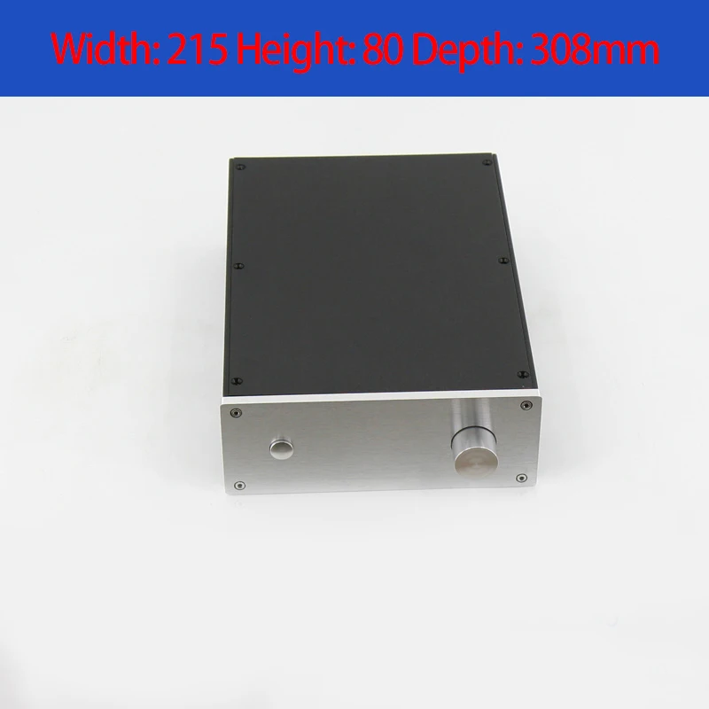 

KYYSLB 215*80*308mm All Aluminum Preamp Amplifier Chassis Box House DIY with Switch Knob Feet Power Base Amplifier Case Shell