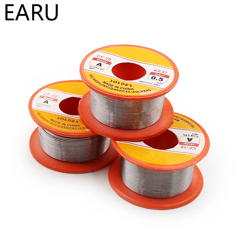 Solder Wire 0.3/0.4/0.5/0.6/0.8/1.0mm Diam 60/40 63/37 Clean Rosin Core Welding Tin Lead Solder Iron Wire Reel Soldering Tools