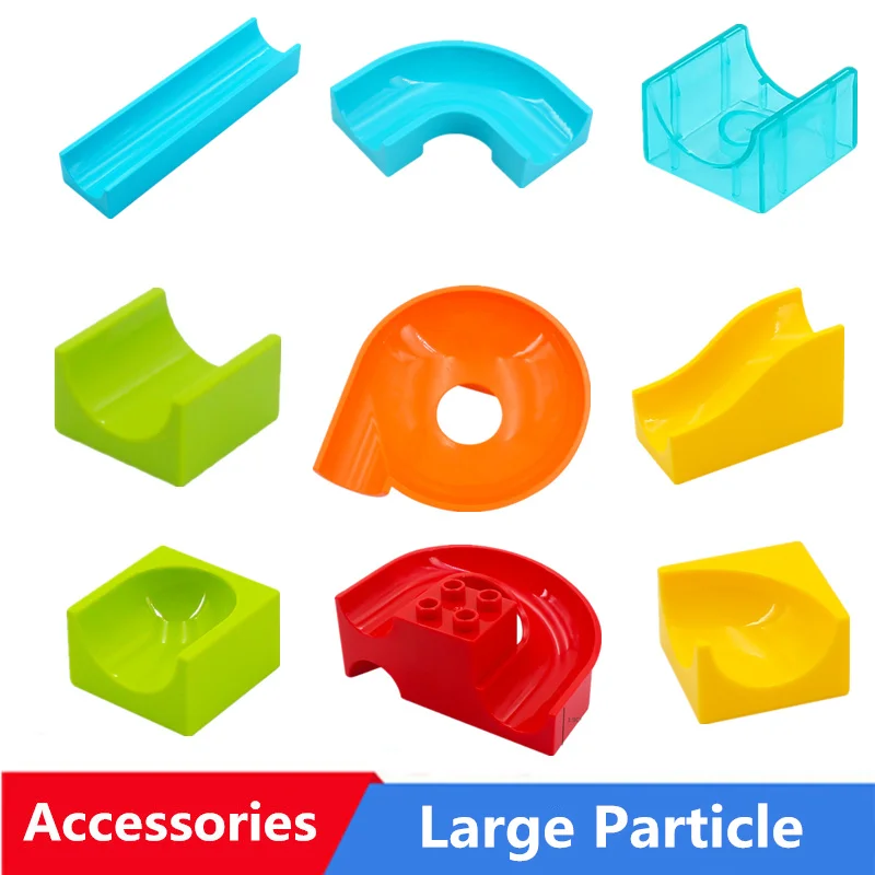 Large Particle Diy Building Block Tube Track Ball Slide Bulk Parts Accessories Compatible with Kids Toys For Baby Gift