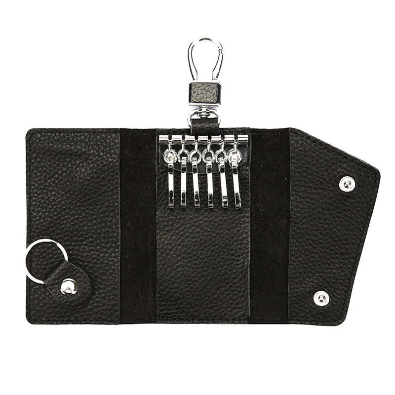 LLavero de cuero genuino de alta calidad para hombre y mujer, billetera organizadora, bolsa para llaves de coche, funda para llaves, Mini bolsa para