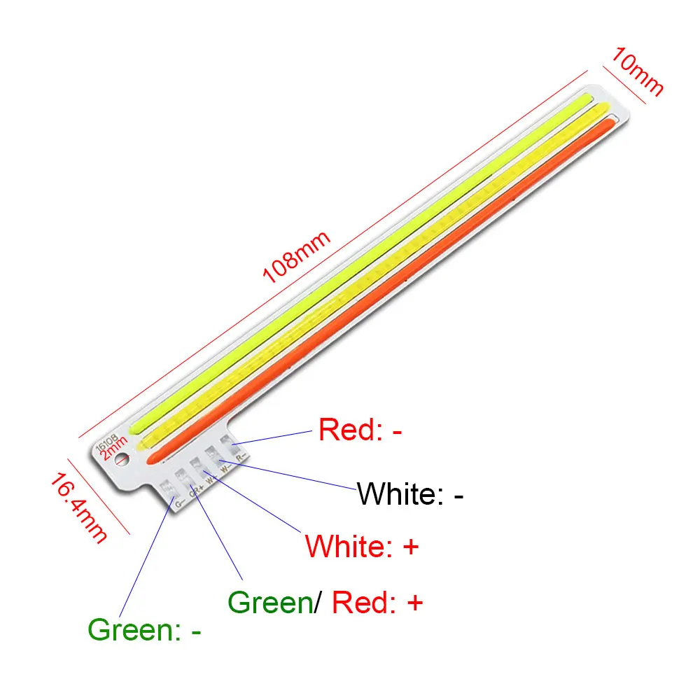 12V 5W Colorful COB LED Light Strip RGW Red Green White 3-color LED Lamp for Face Recognition Lighting Signal Decoration Bulb