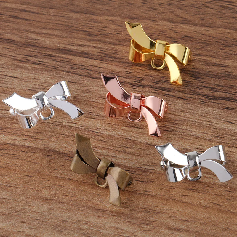 200pcs Bowknot Pin Kilt Pins Settings Copper Blank Brooches with a Loop Linker Brooch Base Settings DIY Jewelry Finding