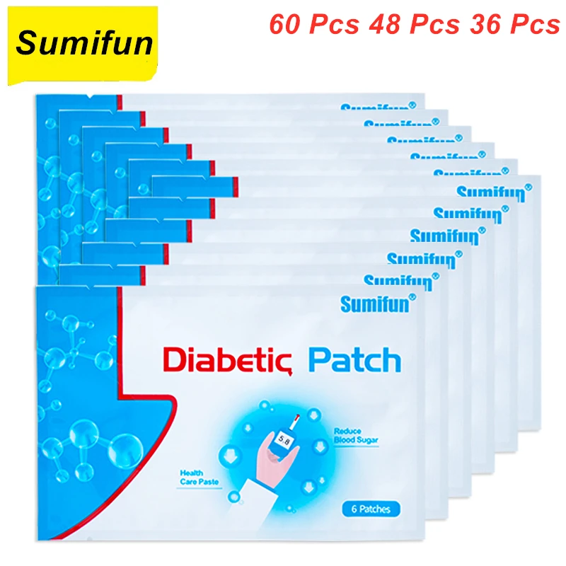 

60/48/36 Pcs Diabetic Patch Chinese Herbal Stabilizes Blood Sugar Level Lower Blood Patches Glucose Sugar Plaster Diabetic Patch