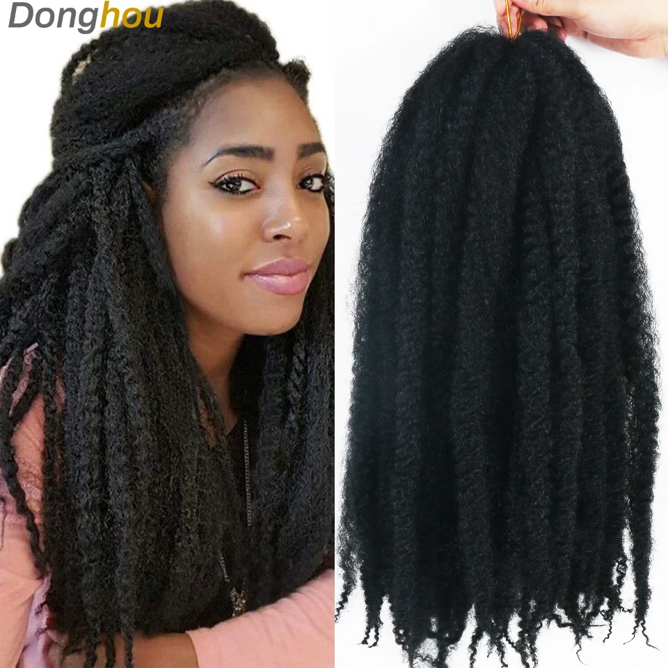 Marley Hair Faux Locs 18inch 100g Afro Kinky Crochet Hair 27 30 33 350 613 Bug 15Colors Ombre Synthetic Cuban Twist Marley Braid