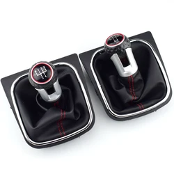 5 6 Speed Leather Car Gear Shift Knob Stick Dust Cover For VW Golf MK5 MK6 Golf 5 6 Rabbit Jetta MK6 2010 2011 - 2014 Styling
