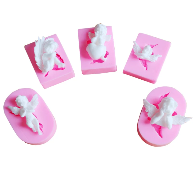 Angel Baby Silicone Mold Cake Decorating Tools Fondant Chocolate Ice Clay Fondant Sugar Candy Sugarcraft UV Epoxy Mould C388