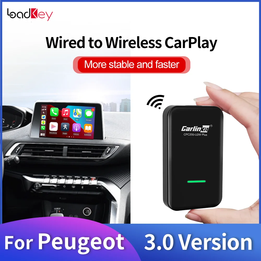 LoadKey & Carlinkit 3.0 CarPlay Wireless For Peugeot 2008 3008 206 207 208 308 307 407 508 RCC 2015-2021 Navigation Activator
