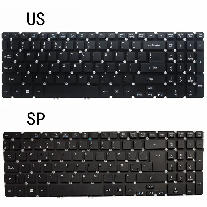 NEW US/SP LAPTOP KEYBOARD FOR ACER Aspire M3-581 M5-581 581T 581G V5-531 531G 551 551G 571 571G 571P 531P