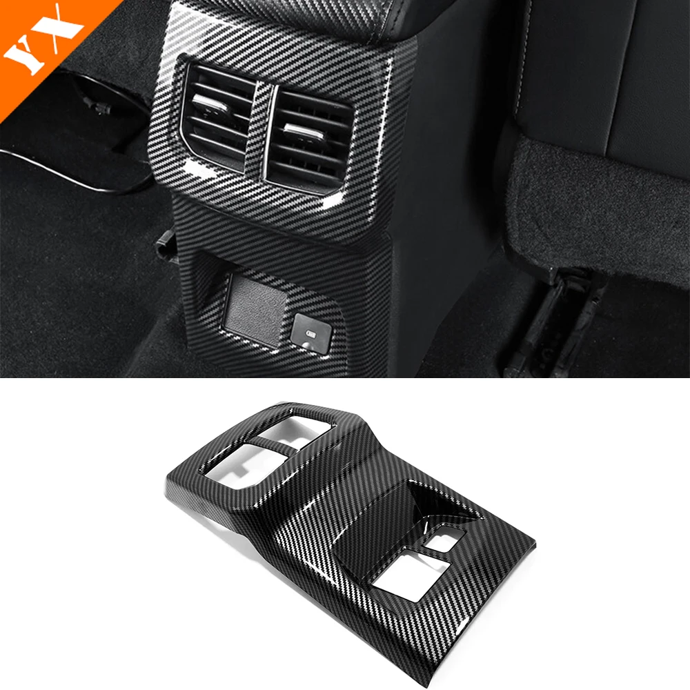 

For Great Wall Cannon Gwm Poer Ute 2021 2022 Accessories Carbon Rear Armrest Air Condition Outlet AC Vent Decor Sticker Cover