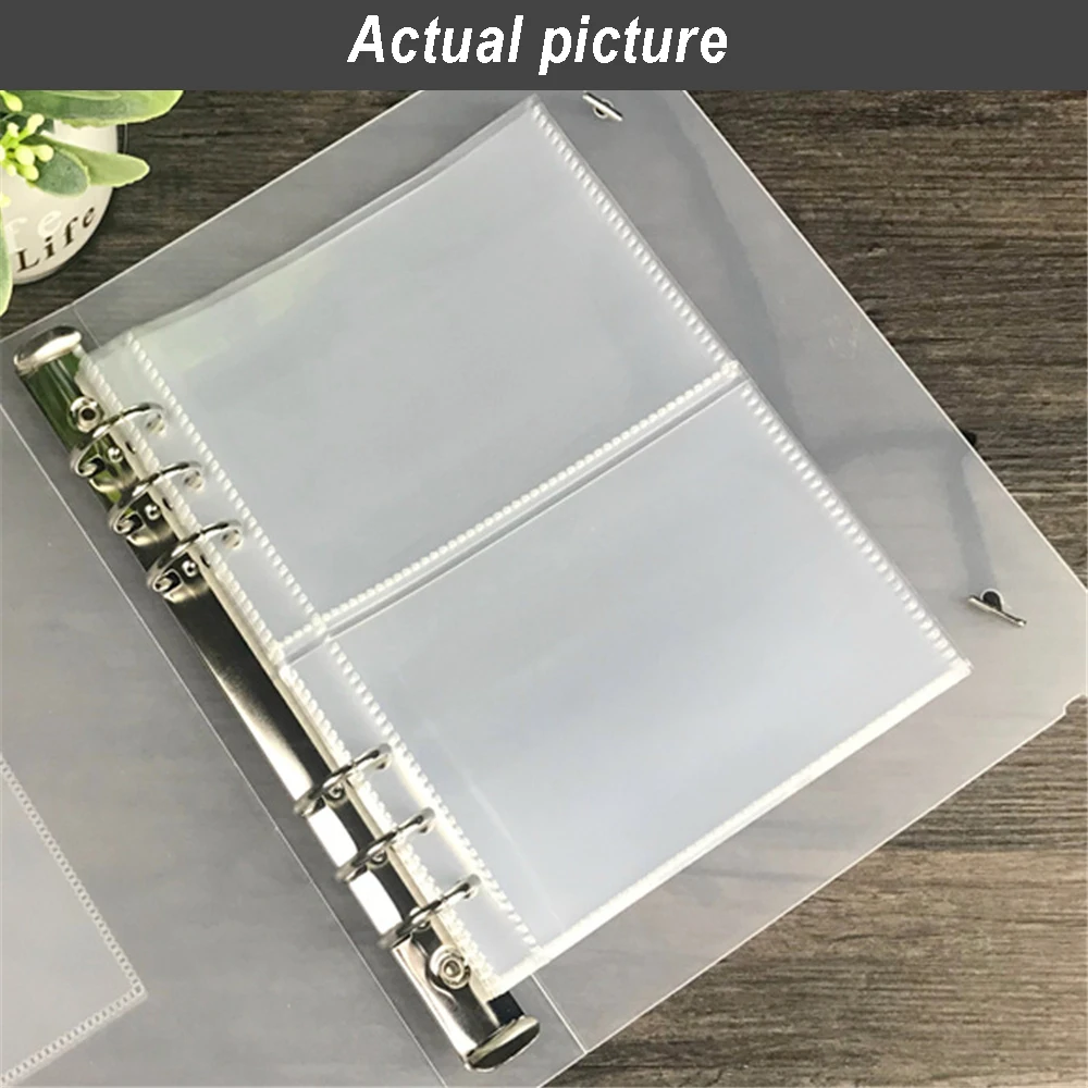 PLRBOK 10 Pcs A5 6 Ring Clear Binder Refill 1 2 4 Pockets Sleeves Toploader Photocard Notebook Diary Photo Album Drawing Notepad