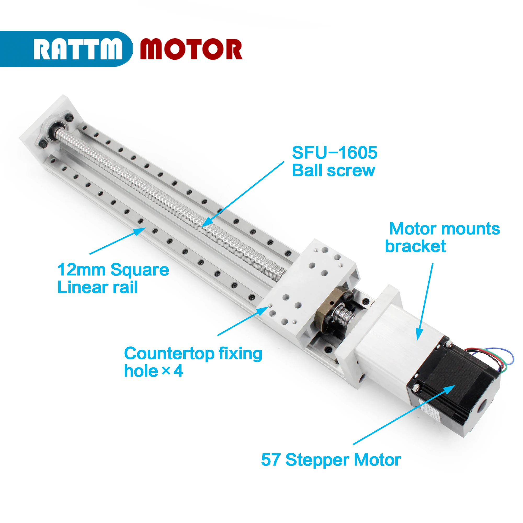 Imagem -02 - Curso 400 mm Bola Parafuso Sfu1605 80 mm Guia Linear Atuador Fase Trilho Movimento Slide Tabela com Nema 23 Motor Deslizante