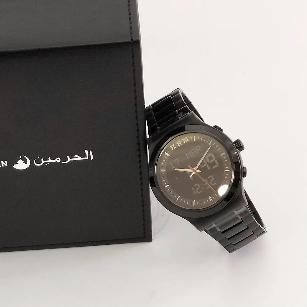 Arabic Digital Watch for Muslim Including Auto Qiblah And Prayer Alarm Hijiri Calendar Waterproof Black Color Quaulity Warranty