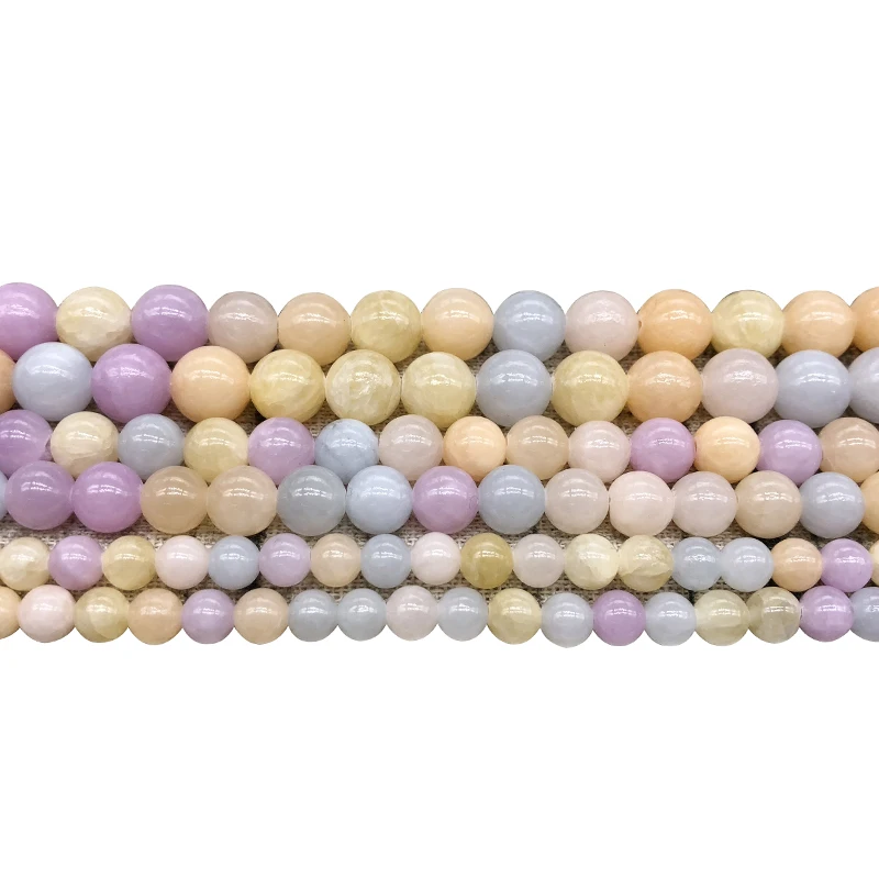 Natural Light Colorful Jades Stone Round Loose Beads for Jewelry Making 6 8 10MM DIY Bracelet Necklace 15