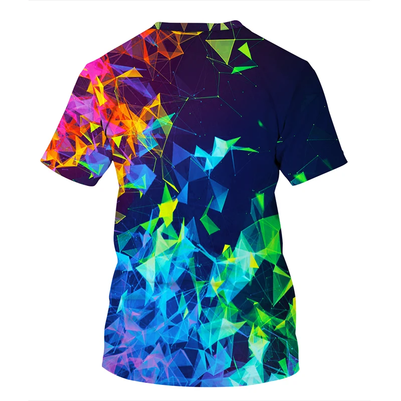 Summer Short-sleeved Man's T-shirt Fashion Brand 3D Printed Fluorescent Reflective T-shirt  Oversized T-shirt