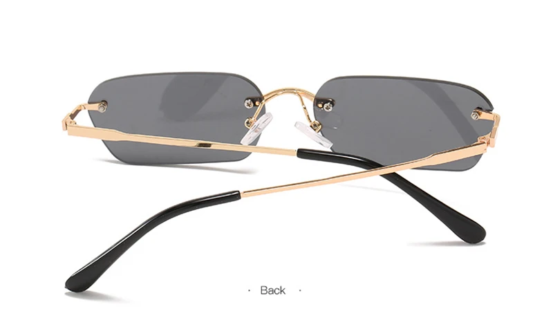 Mode Randlose Sonnenbrille Männer Frauen Klassische Leichte Sonnenbrille Für Männliche Luxus Rechteck Rahmenlose Brillen UV400 – Detail 9
