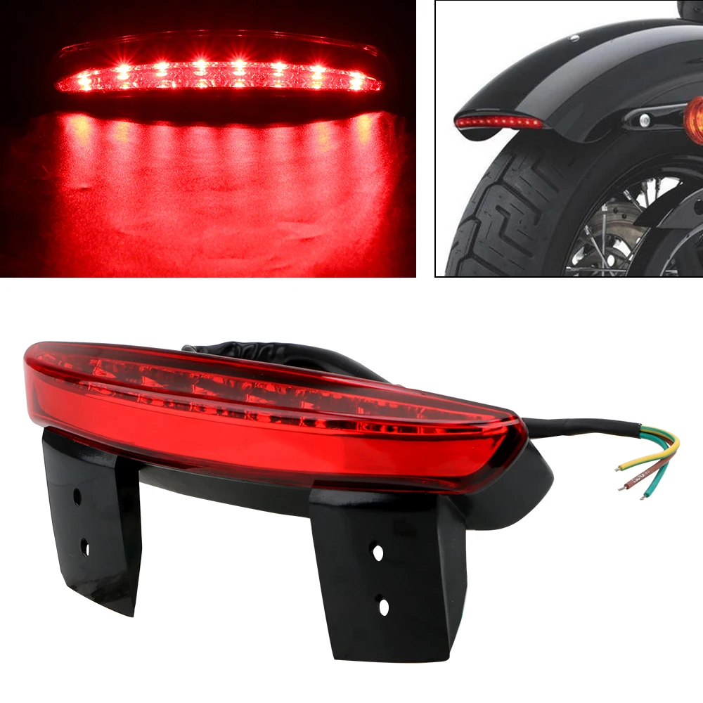 LEEPEE Bike Motorcycle Lights Rear Fender Edge Red LED Brake Tail light Cafe Racer For Moto Bike Touring Sportster XL 883 1200