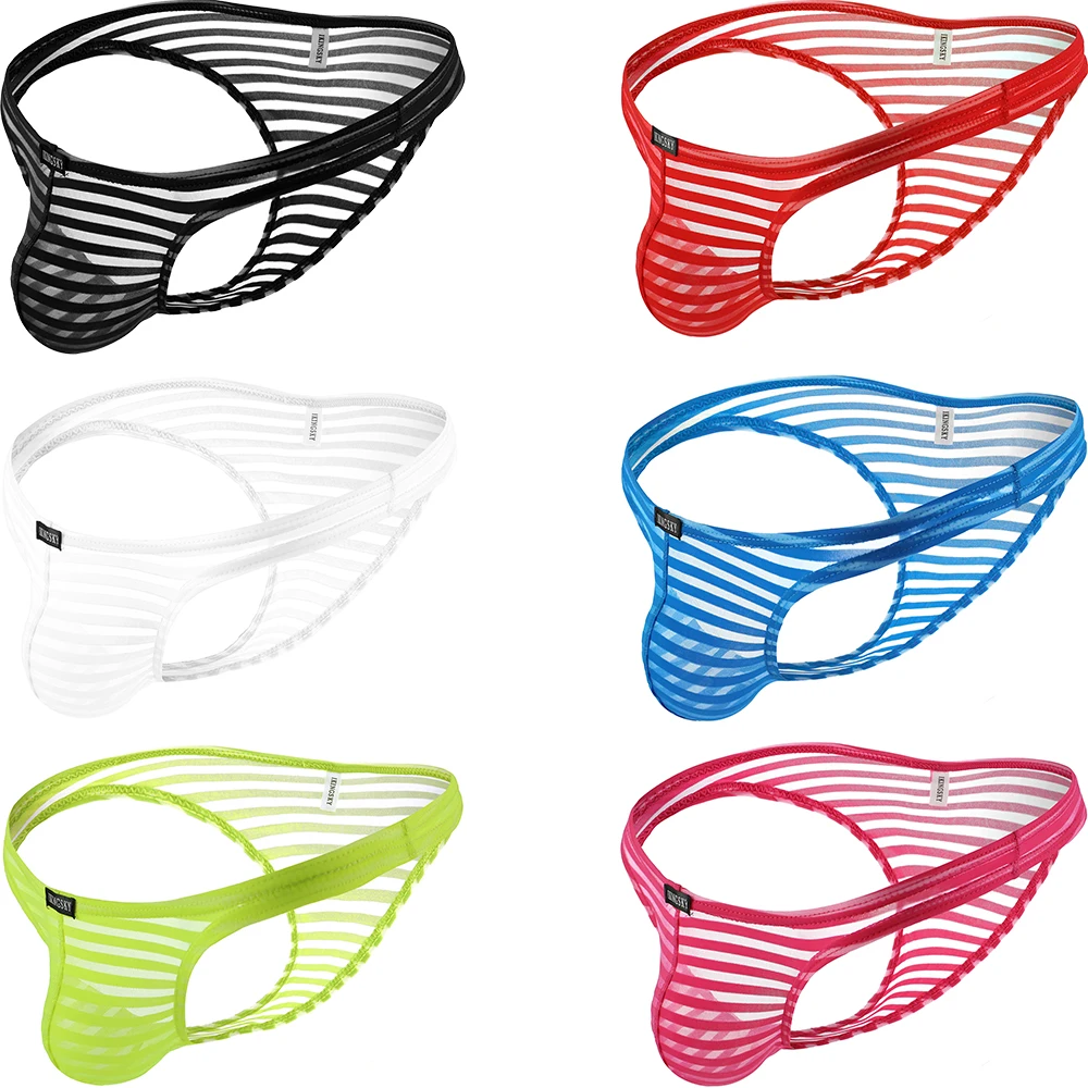 Men\'s Sexy Brazilian Underwear See Through Bikini Under Panties Half Back Coverage Mens Underwear