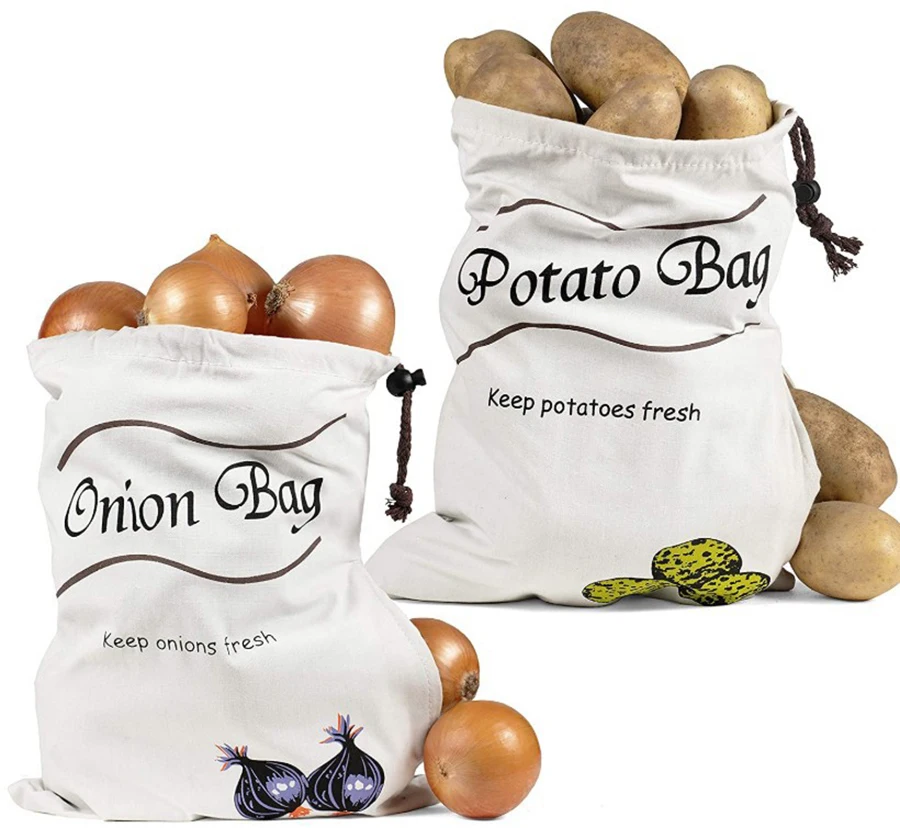 

Canvas Bundle Storage Bag, Fresh-Keeping Onion Bag, Potato Bag, Bundle