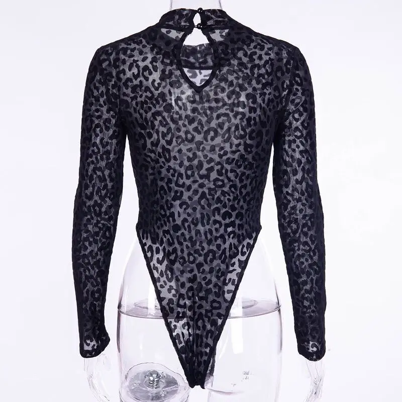 Women Sexy Black Lace Mesh Bodysuit High Fork Nightclub Beyonce Clothing Bar DJ Female Singer Jazz Hip Hop Dance Costumes