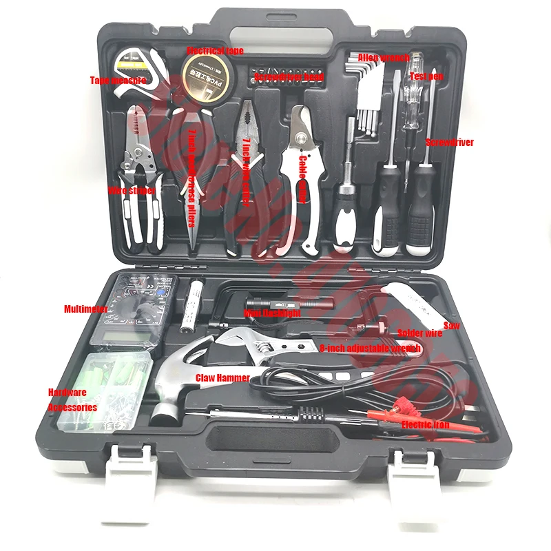 44/1Car Repair Tool Set Hand Tool Set General Household Repair Tool Kit with Plastic  Storage Case Socket Wrench Screwdriver