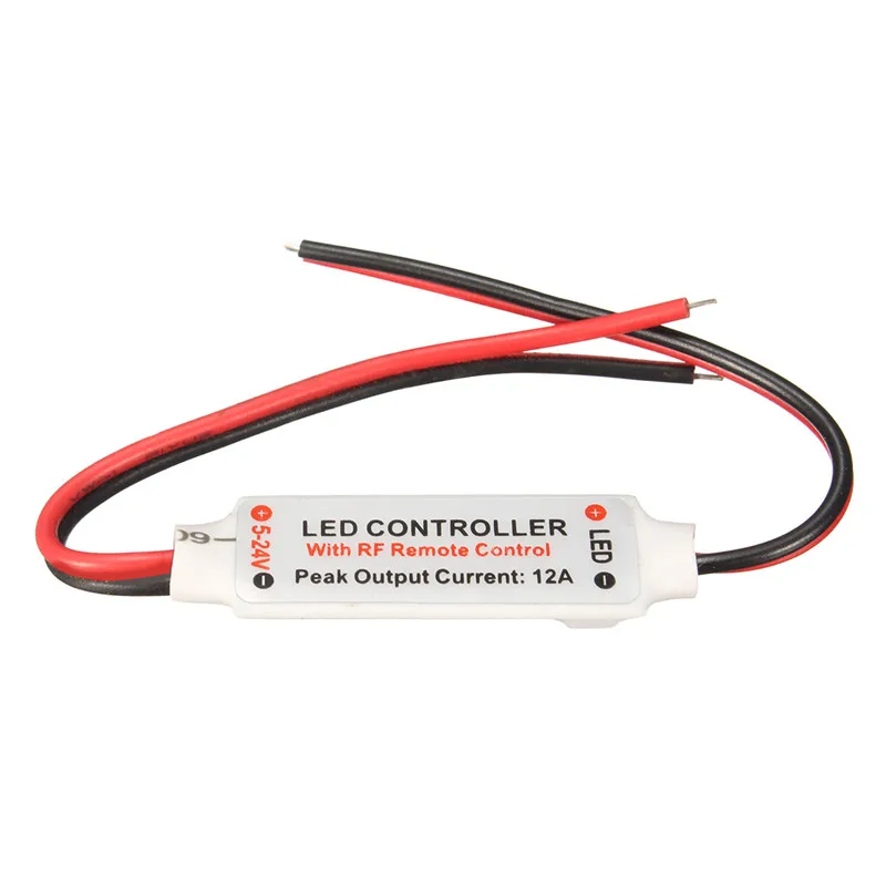 1pcs DC5-24V 12A RF Mini Wireless Controller Switch with Remote Switch Mini In-line LED Light Controller/Dimmer Drop Shipping