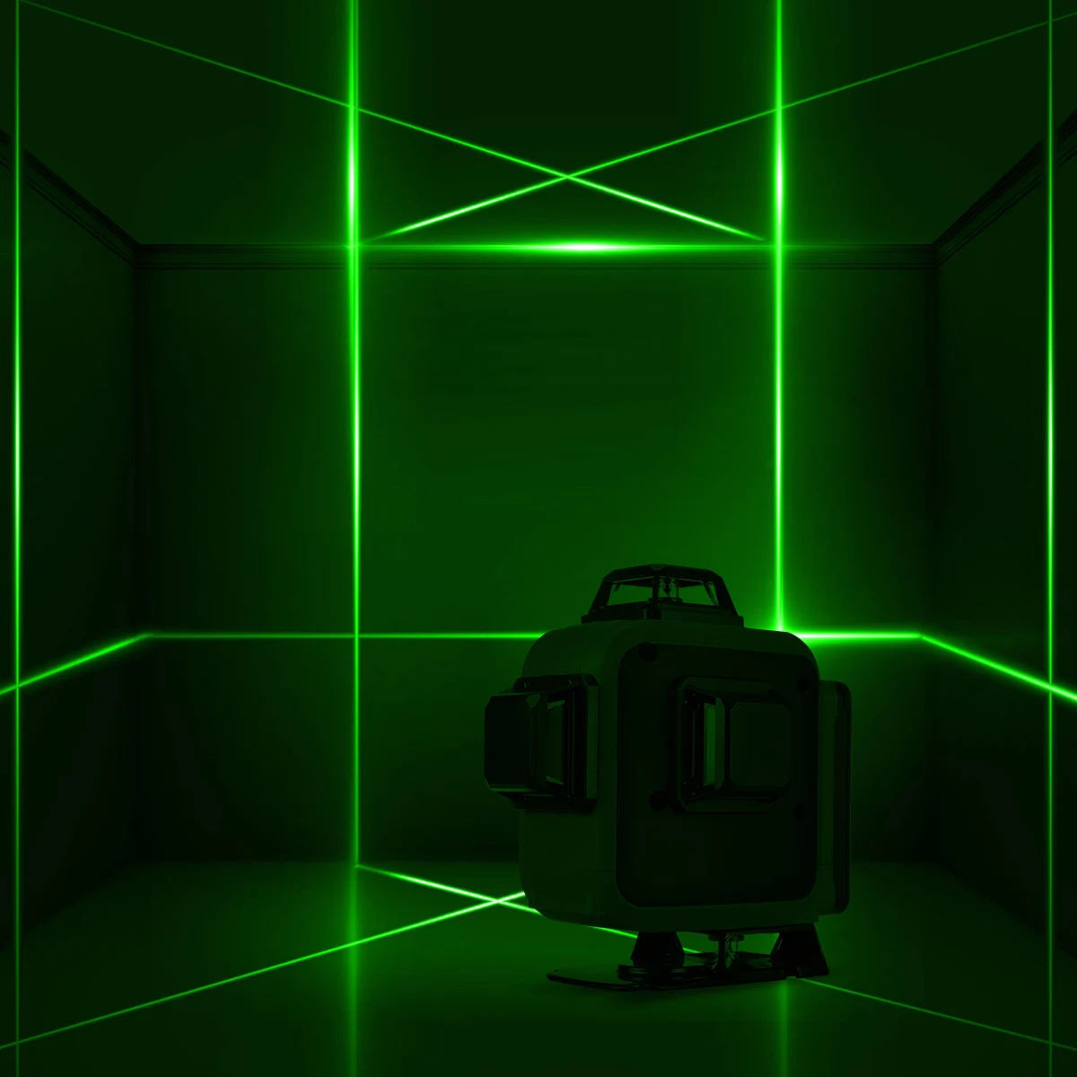 16 Lines 4D Green Laser Level Horizontal And Vertical Cross Lines With Auto Self-Leveling, Indoors and Outdoors