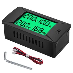 Digital Voltmeter Ammeter Wattmeter Voltage Current Power Meter Volt Detector Tester Monitor DC0-300V 50A 100A LCD Energy Meter