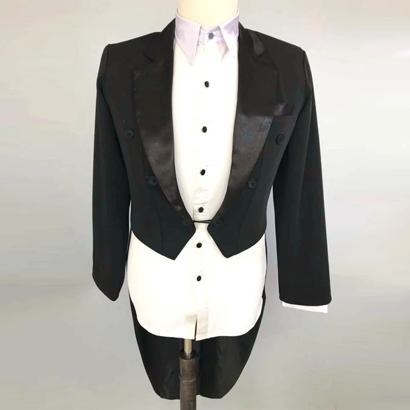 New Ballroom Dance Jacket For Men Tuxedo Tail International Standard Dance Waltz Tango Competition Suit One Pieces Coat DL5277