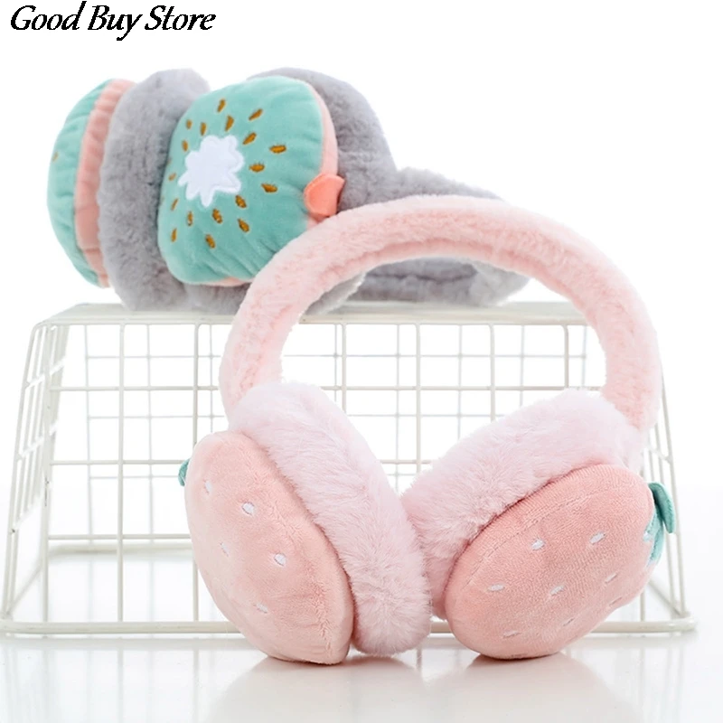 Lovely Fruit Winter Soft Earflap Children Kids Keep Warm Earmuffs Outdoor Skiing Ear Muff Cartoon Headphone Warmer Plush Caps