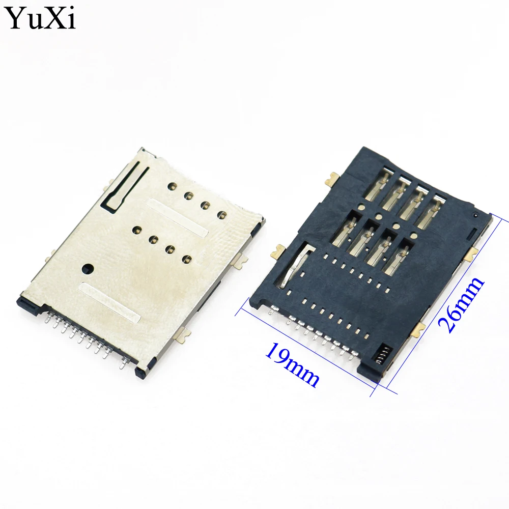 YuXi 10pcs Sim Card Connector 9Pins Selft Push Type for Tablet PC SIM Holder Tray  sim card socket 8+1P