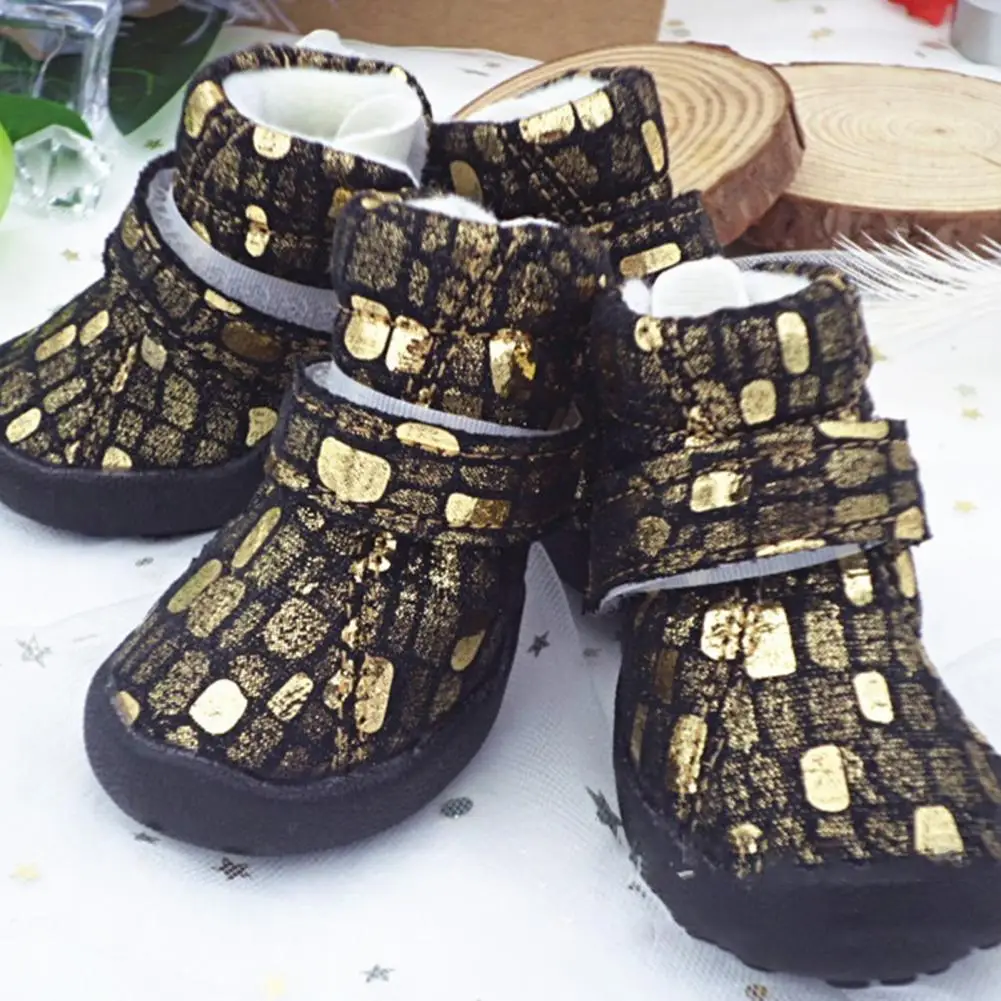 4Pcs Cozy Pet Boots Soft Sole Mild to Skin Dog Shoes Dog Sports Shoes