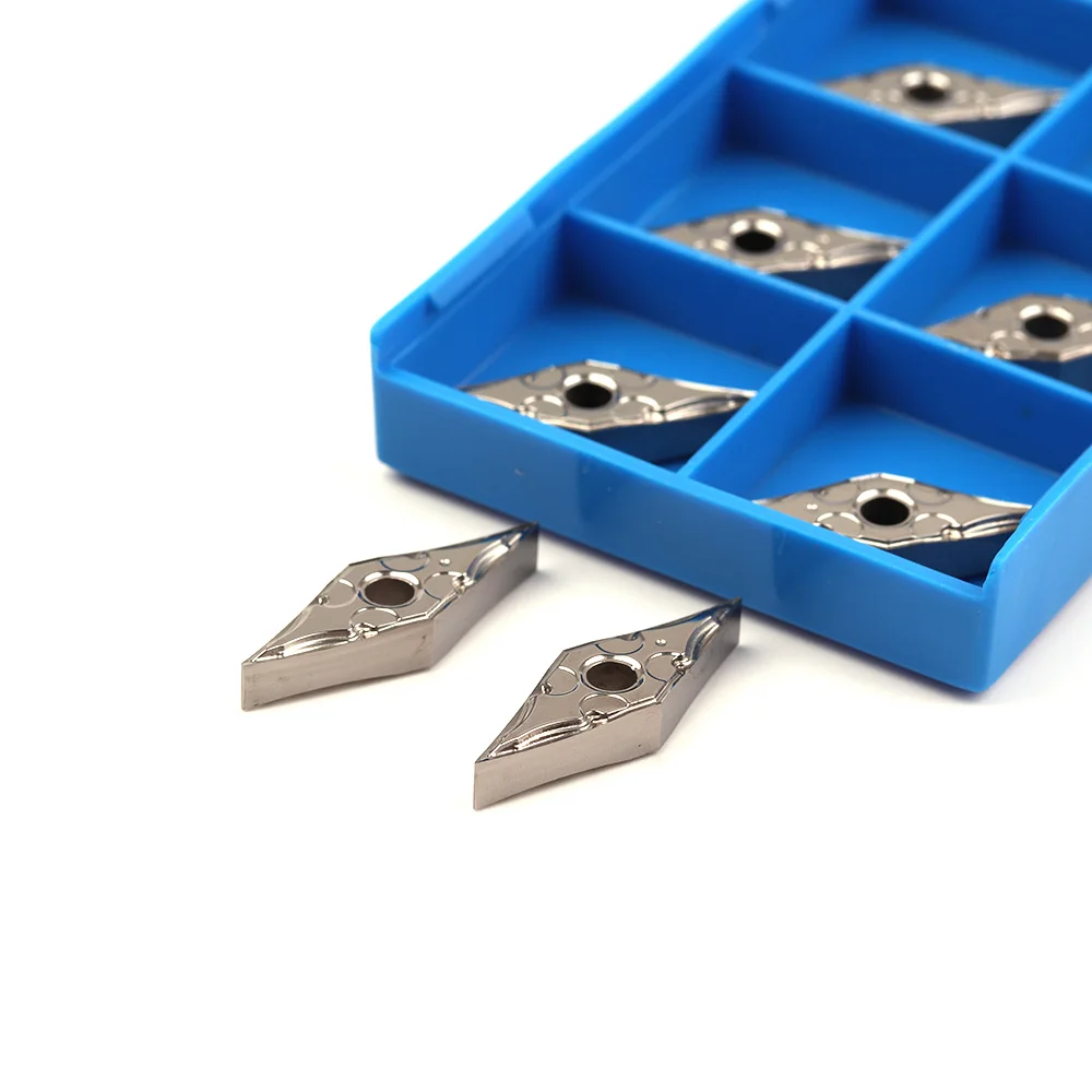 10pcs VNMG160402 VNMG160404 VNMG160408 HA H01 Carbide Inserts Round Blade CNC Lathe Cutter Aluminum Copper Machine cutting Tool