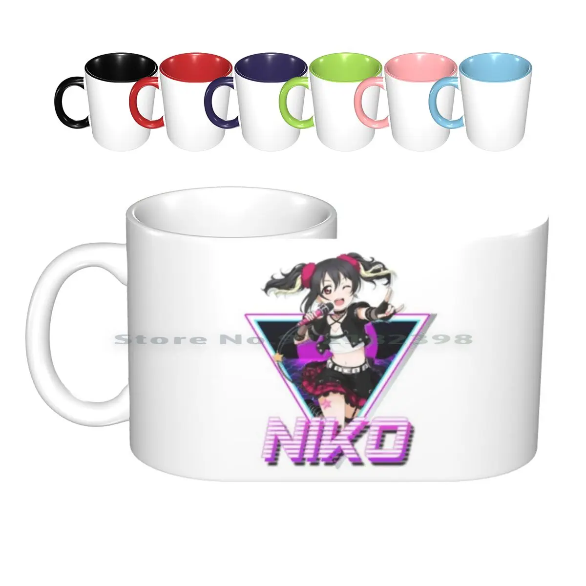 Love Live! ( Niko Yazawa Aesthetic ) Ceramic Mugs Coffee Cups Milk Tea Mug Niko Yazawa Love Live Aesthetic Wave Anime Idol