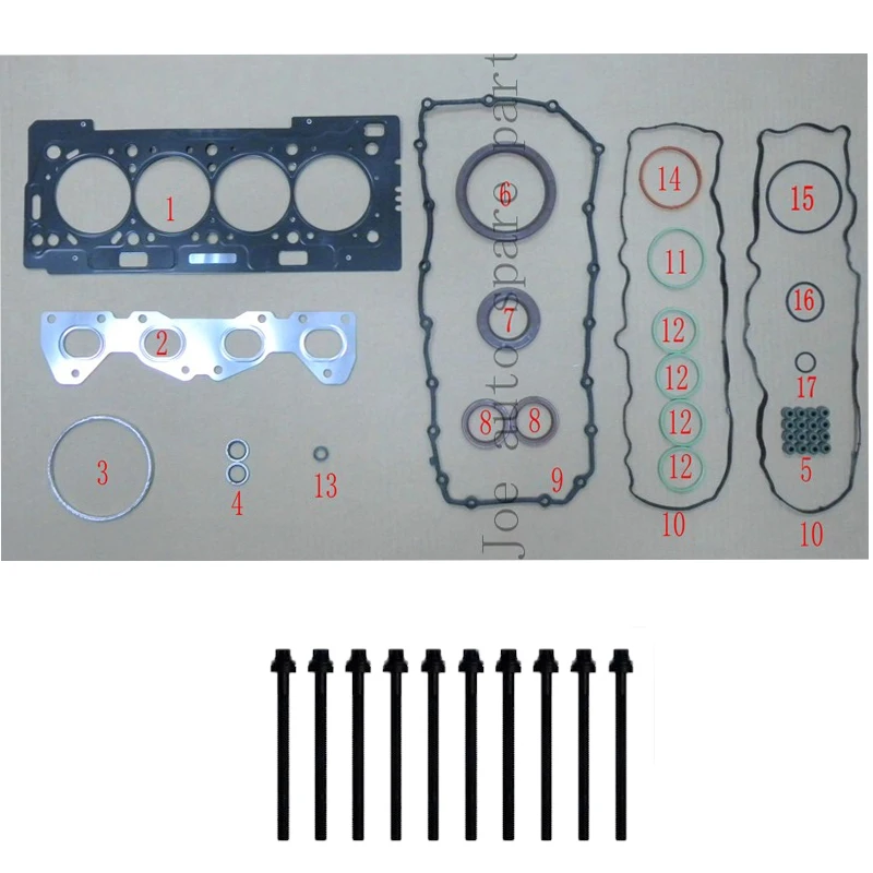 TU5JP4 NFU N6A VRS Engine complete Full gasket set kit cylinder head bolt nuts screw for Peugeot 206 307 1007 PARTNER 1.6L 16V